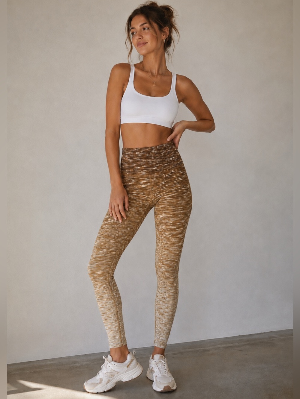 Aerie The Hugger Leggings Hi Rise Brown Ombre Yoga Workout NWOT M Long